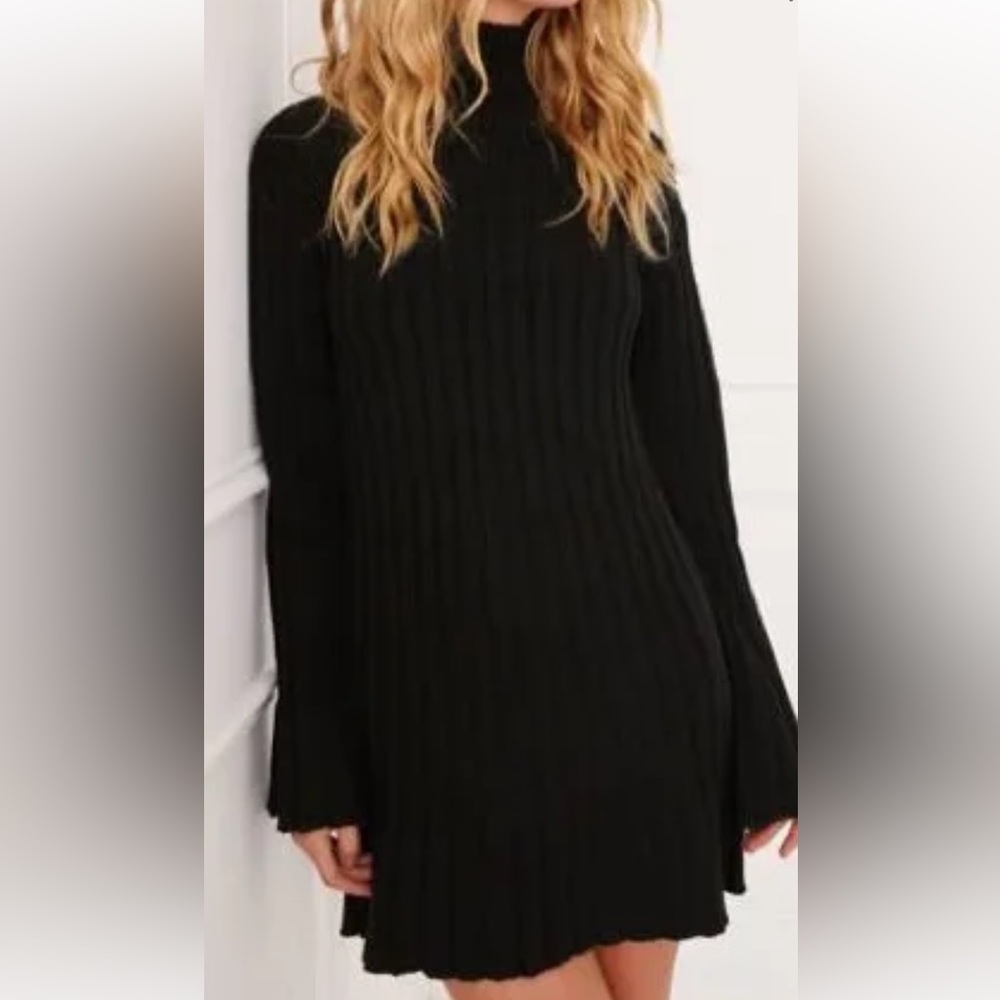 Something navy black sweater dress